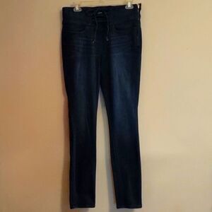 Express Women's Size 10 high rise stretch denim legging lace up front side zip‎